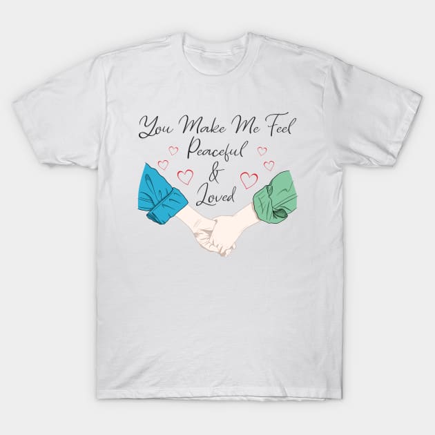 Holding hands couple, Valentine's Day Print. T-Shirt by ilhnklv